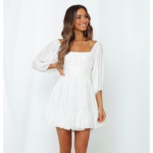 Hello molly white off the shoulder baby doll dress